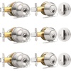 image:imageProbrico Brushed Nickel Door Knob and Single Cylinder Deadbolt Front Door Handle and Deadbolt Set Exterior Door Knob with Lock and Key 3Pack Keyed Alike ComboBrushed Nickel