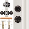 image:imageProbrico Brushed Nickel Door Knob and Single Cylinder Deadbolt Front Door Handle and Deadbolt Set Exterior Door Knob with Lock and Key 3Pack Keyed Alike ComboOil Rubbed Bronze