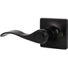 image:imageProbrico Decorative Inactive Left Handed Lever in Black Square Rosette Single Dummy Door Handle with a Traditional Wave Design for Interior Hall Closets or Pantry Doors 1 Pack