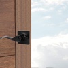 image:imageProbrico Decorative Inactive Left Handed Lever in Black Square Rosette Single Dummy Door Handle with a Traditional Wave Design for Interior Hall Closets or Pantry Doors 1 Pack