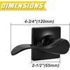 image:imageProbrico Decorative Inactive Left Handed Lever in Black Square Rosette Single Dummy Door Handle with a Traditional Wave Design for Interior Hall Closets or Pantry Doors 1 Pack