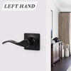 image:imageProbrico Decorative Inactive Left Handed Lever in Black Square Rosette Single Dummy Door Handle with a Traditional Wave Design for Interior Hall Closets or Pantry Doors 1 Pack
