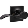 image:imageProbrico Decorative Inactive Left Handed Lever in Black Square Rosette Single Dummy Door Handle with a Traditional Wave Design for Interior Hall Closets or Pantry Doors 1 Pack