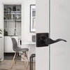 image:imageProbrico Decorative Inactive Right Handed Lever in Oil Rubbed Bronze Square Rosette Single Dummy Door Handle with a Traditional Wave Design for Interior Hall Closets or Pantry Doors 1 Pack