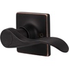 image:imageProbrico Decorative Inactive Right Handed Lever in Oil Rubbed Bronze Square Rosette Single Dummy Door Handle with a Traditional Wave Design for Interior Hall Closets or Pantry Doors 1 Pack