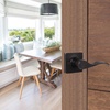 image:imageProbrico Decorative Inactive Right Handed Lever in Oil Rubbed Bronze Square Rosette Single Dummy Door Handle with a Traditional Wave Design for Interior Hall Closets or Pantry Doors 1 Pack