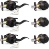 image:imageProbrico Entrance Door Lever Deadbolt Sets 3 Set Satin Nickel Exterior Entry Lever and Single Cylinder DeadboltKeyed Alike Combo Keyed Handleset Lockset Exteriorfor Front Door and Outside GateOil Rubbed Bronze