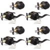 image:imageProbrico Entrance Door Lever Deadbolt Sets 3 Set Satin Nickel Exterior Entry Lever and Single Cylinder DeadboltKeyed Alike Combo Keyed Handleset Lockset Exteriorfor Front Door and Outside GateOil Rubbed Bronze