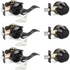 image:imageProbrico Entrance Door Lever Deadbolt Sets 3 Set Satin Nickel Exterior Entry Lever and Single Cylinder DeadboltKeyed Alike Combo Keyed Handleset Lockset Exteriorfor Front Door and Outside GateBlack