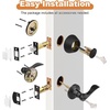 image:imageProbrico Entrance Door Lever Deadbolt Sets 3 Set Satin Nickel Exterior Entry Lever and Single Cylinder DeadboltKeyed Alike Combo Keyed Handleset Lockset Exteriorfor Front Door and Outside GateBlack