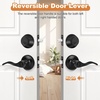 image:imageProbrico Entrance Door Lever Deadbolt Sets 3 Set Satin Nickel Exterior Entry Lever and Single Cylinder DeadboltKeyed Alike Combo Keyed Handleset Lockset Exteriorfor Front Door and Outside GateBlack
