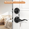 image:imageProbrico Entrance Door Lever Deadbolt Sets 3 Set Satin Nickel Exterior Entry Lever and Single Cylinder DeadboltKeyed Alike Combo Keyed Handleset Lockset Exteriorfor Front Door and Outside GateBlack