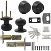 image:imageProbrico Entry Door Knob Lock Set and Double Cylinder Deadbolt Combination Set OilRubbed Bronze 3 Pack Keyed AlikeBlack