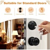 image:imageProbrico Entry Door Knob Lock Set and Double Cylinder Deadbolt Combination Set OilRubbed Bronze 3 Pack Keyed AlikeBlack
