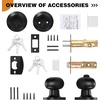 image:imageProbrico Entry Door Knob Lock Set and Double Cylinder Deadbolt Combination Set OilRubbed Bronze 3 Pack Keyed AlikeBlack