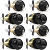image:imageProbrico Entry Door Knob Lock Set and Double Cylinder Deadbolt Combination Set OilRubbed Bronze 3 Pack Keyed AlikeBlack