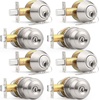 image:imageProbrico Entry Door Knob Lock Set and Double Cylinder Deadbolt Combination Set OilRubbed Bronze 3 Pack Keyed AlikeBrushed Nickel