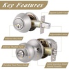 image:imageProbrico Entry Door Knob Lock Set and Double Cylinder Deadbolt Combination Set OilRubbed Bronze 3 Pack Keyed AlikeBrushed Nickel