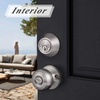 image:imageProbrico Entry Door Knob Lock Set and Double Cylinder Deadbolt Combination Set OilRubbed Bronze 3 Pack Keyed AlikeBrushed Nickel