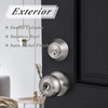 image:imageProbrico Entry Door Knob Lock Set and Double Cylinder Deadbolt Combination Set OilRubbed Bronze 3 Pack Keyed AlikeBrushed Nickel