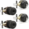 image:imageProbrico Entry Door Knob Lock Set and Double Cylinder Deadbolt Combination Set OilRubbed Bronze 3 Pack Keyed AlikeOil Rubbed Bronze