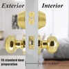 image:imageProbrico Entry Door Knob Lock Set and Double Cylinder Deadbolt Combination Set OilRubbed Bronze 3 Pack Keyed AlikePolished Brass