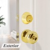 image:imageProbrico Entry Door Knob Lock Set and Double Cylinder Deadbolt Combination Set OilRubbed Bronze 3 Pack Keyed AlikePolished Brass
