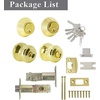 image:imageProbrico Entry Door Knob Lock Set and Double Cylinder Deadbolt Combination Set OilRubbed Bronze 3 Pack Keyed AlikePolished Brass