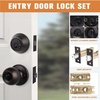 image:imageProbrico Flat Black Double Cylinder Handleset Combo Pack Keyed Alike Entry Knobs with Deadbolts Exterior Hardware for Outside Gate and Front Door 1 PackOil Rubbed Bronze