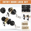 image:imageProbrico Flat Black Double Cylinder Handleset Combo Pack Keyed Alike Entry Knobs with Deadbolts Exterior Hardware for Outside Gate and Front Door 1 PackBlack
