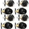 image:imageProbrico Flat Black Double Cylinder Handleset Combo Pack Keyed Alike Entry Knobs with Deadbolts Exterior Hardware for Outside Gate and Front Door 1 PackBlack