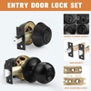 image:imageProbrico Flat Black Double Cylinder Handleset Combo Pack Keyed Alike Entry Knobs with Deadbolts Exterior Hardware for Outside Gate and Front Door 1 PackBlack