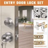 image:imageProbrico Flat Black Double Cylinder Handleset Combo Pack Keyed Alike Entry Knobs with Deadbolts Exterior Hardware for Outside Gate and Front Door 1 PackBrushed Nickel