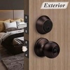 image:imageProbrico Flat Black Double Cylinder Handleset Combo Pack Keyed Alike Entry Knobs with Deadbolts Exterior Hardware for Outside Gate and Front Door 1 PackOil Rubbed Bronze