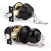 image:imageProbrico Flat Black Double Cylinder Handleset Combo Pack Keyed Alike Entry Knobs with Deadbolts Exterior Hardware for Outside Gate and Front Door 1 PackBlack
