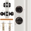 image:imageProbrico Flat Black Double Cylinder Handleset Combo Pack Keyed Alike Entry Knobs with Deadbolts Exterior Hardware for Outside Gate and Front Door 1 PackOil Rubbed Bronze