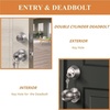 image:imageProbrico Flat Black Double Cylinder Handleset Combo Pack Keyed Alike Entry Knobs with Deadbolts Exterior Hardware for Outside Gate and Front Door 1 PackBrushed Nickel