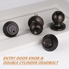 image:imageProbrico Flat Black Double Cylinder Handleset Combo Pack Keyed Alike Entry Knobs with Deadbolts Exterior Hardware for Outside Gate and Front Door 1 PackOil Rubbed Bronze