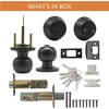 image:imageProbrico Flat Black Double Cylinder Handleset Combo Pack Keyed Alike Entry Knobs with Deadbolts Exterior Hardware for Outside Gate and Front Door 1 PackBlack