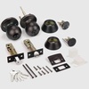 image:imageProbrico Flat Black Double Cylinder Handleset Combo Pack Keyed Alike Entry Knobs with Deadbolts Exterior Hardware for Outside Gate and Front Door 1 PackOil Rubbed Bronze