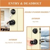 image:imageProbrico Flat Black Double Cylinder Handleset Combo Pack Keyed Alike Entry Knobs with Deadbolts Exterior Hardware for Outside Gate and Front Door 1 PackBlack