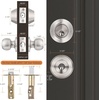 image:imageProbrico Flat Black Double Cylinder Handleset Combo Pack Keyed Alike Entry Knobs with Deadbolts Exterior Hardware for Outside Gate and Front Door 1 PackBrushed Nickel