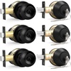 image:imageProbrico Flat Black Double Cylinder Handleset Combo Pack Keyed Alike Entry Knobs with Deadbolts Exterior Hardware for Outside Gate and Front Door 1 PackBlack