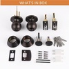 image:imageProbrico Flat Black Double Cylinder Handleset Combo Pack Keyed Alike Entry Knobs with Deadbolts Exterior Hardware for Outside Gate and Front Door 1 PackOil Rubbed Bronze