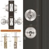 image:imageProbrico Flat Black Double Cylinder Handleset Combo Pack Keyed Alike Entry Knobs with Deadbolts Exterior Hardware for Outside Gate and Front Door 1 PackBrushed Nickel