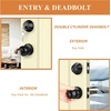 image:imageProbrico Flat Black Double Cylinder Handleset Combo Pack Keyed Alike Entry Knobs with Deadbolts Exterior Hardware for Outside Gate and Front Door 1 PackBlack