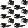 image:imageProbrico Flat Black Passage Door Lever with Single Cylinder Deadbolts Combo Pack Modern Square Lock Set HandlesetExterior Handle and SetExteriorBlack