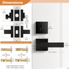 image:imageProbrico Flat Black Passage Door Lever with Single Cylinder Deadbolts Combo Pack Modern Square Lock Set HandlesetExterior Handle and SetExteriorBlack