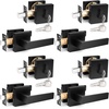 image:imageProbrico Flat Black Passage Door Lever with Single Cylinder Deadbolts Combo Pack Modern Square Lock Set HandlesetExterior Handle and SetExteriorBlack