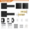 image:imageProbrico Flat Black Passage Door Lever with Single Cylinder Deadbolts Combo Pack Modern Square Lock Set HandlesetExterior Handle and SetExteriorBlack